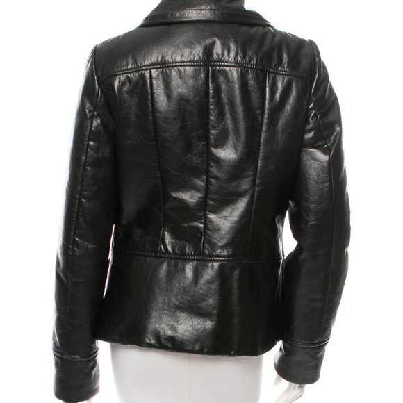 Costume National Leather Collared Jacket Size Medium US 8 - Picture 2 of 3